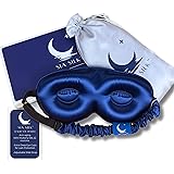 Silk Sleep Mask with Eye Cups – No-Pressure 3D Eye Covers for Sleeping with Eyelash Extensions – Made of Thick Memory Foam – 