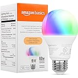 Amazon Basics Smart A19 LED Light Bulb, 2.4 GHz Wi-Fi, 7.5W (Equivalent to 60W) 800LM, Works with Alexa Only, 1-Pack, Multico