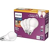 PHILIPS LED Flicker-Free Frosted Dimmable A19 Light Bulb - EyeComfort Technology - 800 Lumen - Soft White (2700K) – 8.8W=60W 