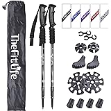 TheFitLife Nordic Walking Trekking Poles - 2 Sticks with Anti-Shock and Quick Lock System, Telescopic, Collapsible, Ultraligh