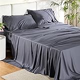 Bedsure Queen Sheets, Queen Cooling Sheet Set, Deep Pocket Up to 16", Breathable & Soft Bed Sheets, Hotel Luxury Silky Beddin