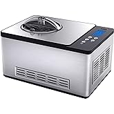 Whynter ICM-220SSY Automatic 2 Quart Capacity Stainless Steel Bowl & Yogurt Function, Built-in Compressor, no pre-freezing, L