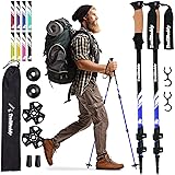 TrailBuddy Trekking Poles - Lightweight, Collapsible Hiking Poles for Backpacking Gear - Pair of 2 Walking Sticks for Hiking,