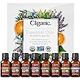 Cliganic Organic Aromatherapy Essential Oils Gift Set (Top 8), 100% Pure - Peppermint, Lavender, Eucalyptus, Tea Tree, Lemong