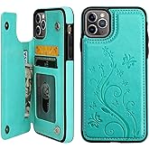 Vaburs iPhone 11 Pro Max Case Wallet with Card Holder, Embossed Butterfly Premium PU Leather Double Magnetic Buttons Flip Sho