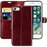 MONASAY Case Compatible for iPhone SE 2022/2020 5G,iPhone 8 Wallet Case, iPhone 7 Case,4.7-inch, [Glass Screen Protector] Fli