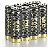 EBL Gold Pro Rechargeable AA Batteries 1.2V 2800mAh NIMH Battery Upgraded High Capacity AA Battery Precharged Double A Batter