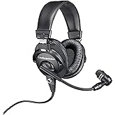 Audio-Technica BPHS1 Broadcast Stereo Headset with Dynamic Cardioid Boom Mic (Renewed)