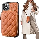 Bocasal Crossbody Wallet Case for iPhone 11 Pro Max, RFID Blocking PU Leather Zipper Handbag Purse Flip Cover, Kickstand Foli