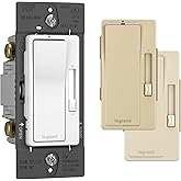 Legrand radiant RH453PTCCCV6 450W Preset Decorator Rocker Dimmer Light Switch with Locator Light for Dimmable LED and CFL Bul