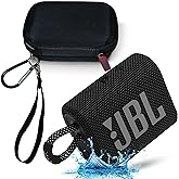 JBL GO 3 Waterproof Ultra Portable Bluetooth Speaker Bundle with Megen Hardshell Case (Black)