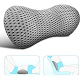 Lumbar Support Pillow - Memory Foam for Low Back Pain Relief, Ergonomic Streamline Car Seat, Office Chair, Recliner and Bed (