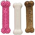 Nylabone Puppy Triple Pack - Pink Puppy Teething Toy, Nylon Dog Toy, & Chew Treat Variety Pack - Puppy Supplies - Chicken and