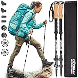 Foxelli Carbon Fiber Trekking Poles – Lightweight Collapsible Hiking Poles, Shock-Absorbent Walking Sticks with Natural Cork 