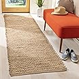 SAFAVIEH Cape Cod Collection Accent Rug - 2'3" x 4', Natural, Handmade Braided Jute, Ideal for High Traffic Areas in Entryway