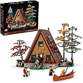 LEGO Ideas A-Frame Cabin 21338 Collectible Display Set, Buildable Model Kit for Adults, Gift for Nature and Architecture Love