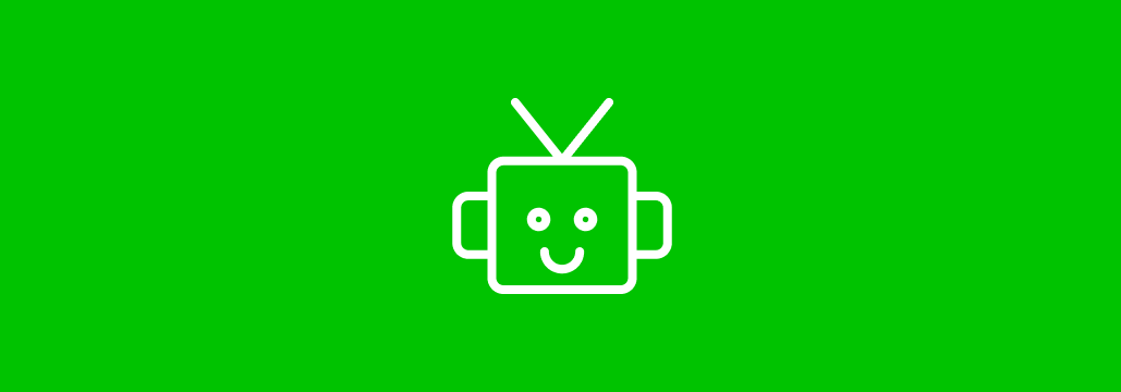 Het hoofd van een robot op een groene achtergrond