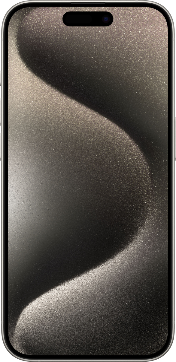 Voorkant van een zwarte iPhone 15 pro max