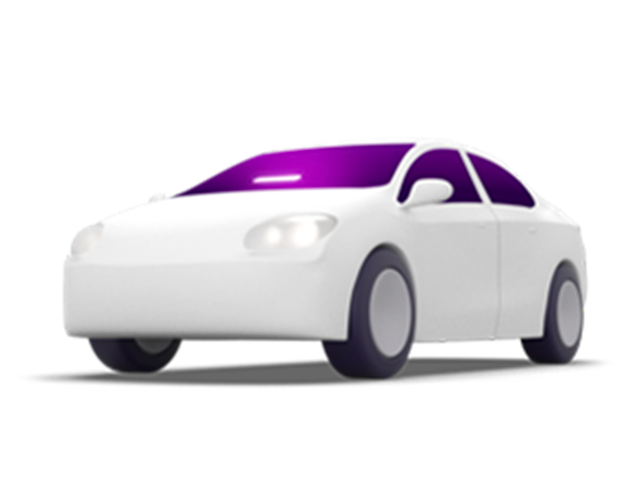 Lyft illustration of a car with an Amp in the windshield.