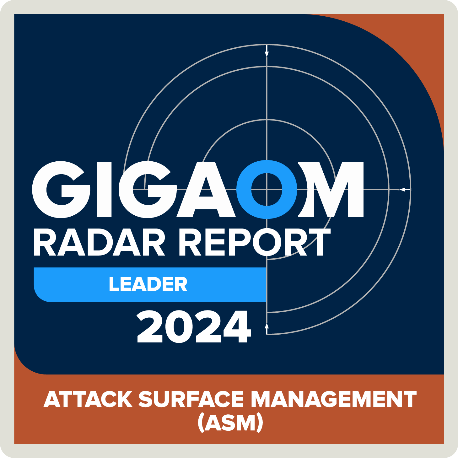 Gigaom Radar Award badge 2024 for the Attack Surface Managment leader.