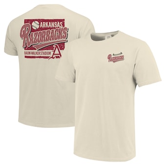 Men's Natural Arkansas Razorbacks Baseball Around The Horn Comfort Colors T-Shirt