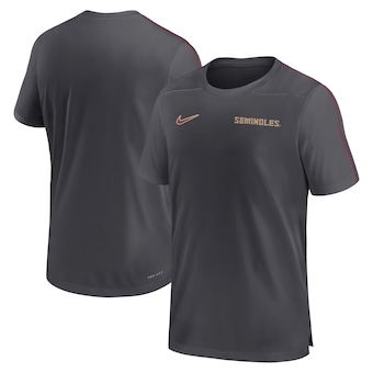 Men's Nike Anthracite Florida State Seminoles 2024 Sideline Coach Performance Top