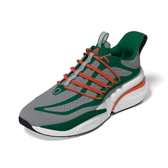 Men's adidas  Green/Orange Miami Hurricanes Alphaboost V1 Sustainable BOOST Shoe