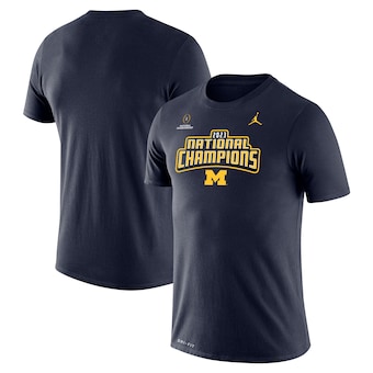 Men's Jordan Brand Navy Michigan Wolverines College Football Playoff 2023 National Champions Legend Performance T-Shirt