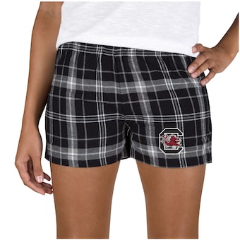 Women's Concepts Sport Black/Gray South Carolina Gamecocks Ultimate Flannel Sleep Shorts