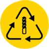 Recycling Symbol with an End Mill Icon