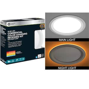 8 in. Canless Adjustable CCT Integrated LED Recessed Light Trim with Night Light 1800 Lumens New Construction Remodel
