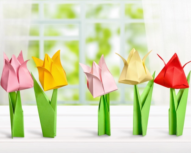Photo des fleurs d'origami