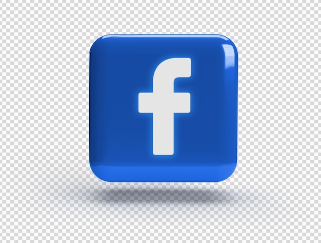 PSD gratuit carré 3d avec logo facebook