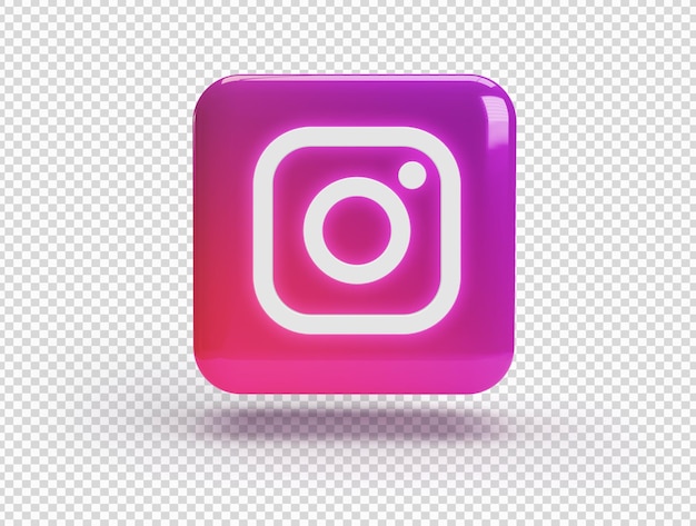 PSD gratuit carré 3d avec logo instagram