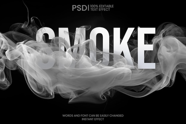 PSD gratuit effet de texte de fumée modifiable