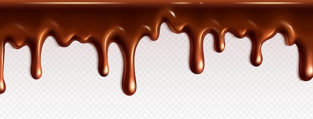 Vecteur gratuit bordure de vecteur de texture chocolat dégoulinant réaliste