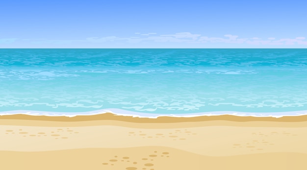 Vecteur gratuit belle vue sur la mer. concept de vacances d'été.