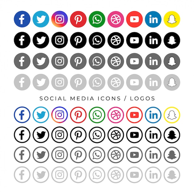 Vecteur gratuit grande collection de logotype de médias sociaux