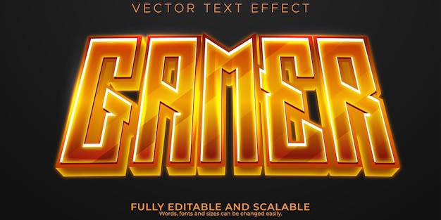 Vecteur gratuit effet de texte esport modifiable gamer et style de texte néon