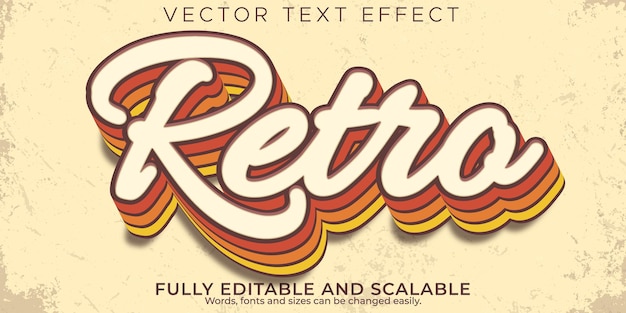 Vecteur gratuit effet de texte rétro, style de texte vintage et cool modifiable