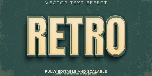 Vecteur gratuit effet de texte vintage rétro style de texte modifiable des années 70 et 80