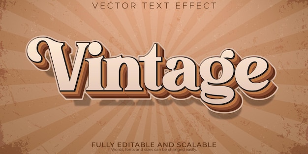 Vecteur gratuit effet de texte vintage style de texte modifiable des années 70 et 80