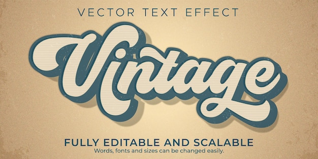 Vecteur gratuit effet de texte vintage style de texte rétro et ancien modifiable