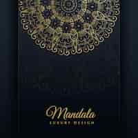 Vecteur gratuit fond de conception de mandala ornementale de luxe en couleur dorée