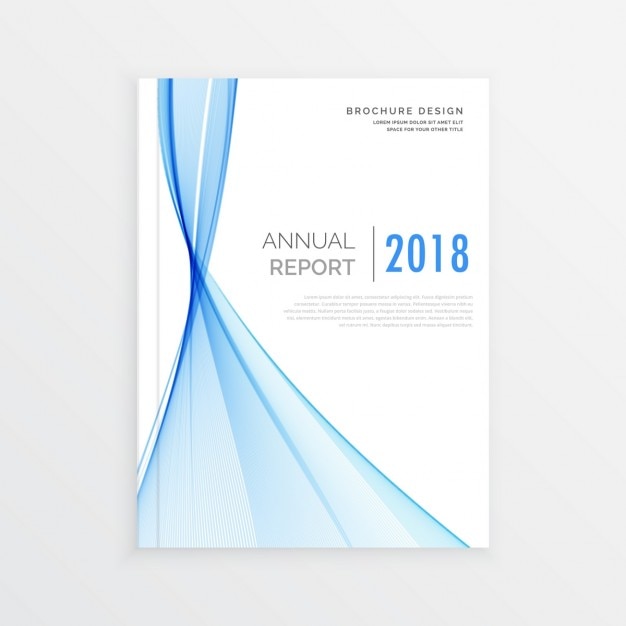 Vecteur gratuit moden modèle de brochure d'affaires avec la vague bleu rapport annuel conception de la couverture