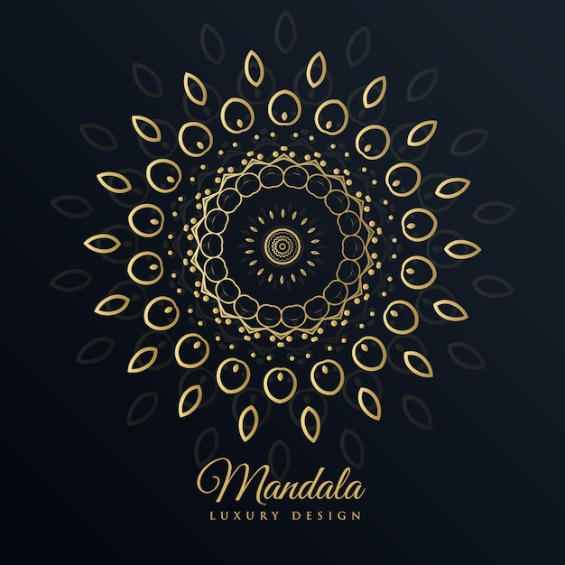 Vecteur gratuit mandala design doré en style floral