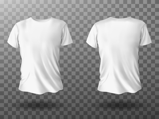 Vecteur gratuit maquette de t-shirt blanc, t-shirt à manches courtes