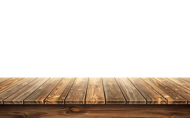 Vecteur gratuit plateau de table en bois avec surface vieillie