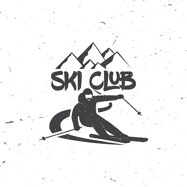 Vecteur concept de club de ski avec skieur