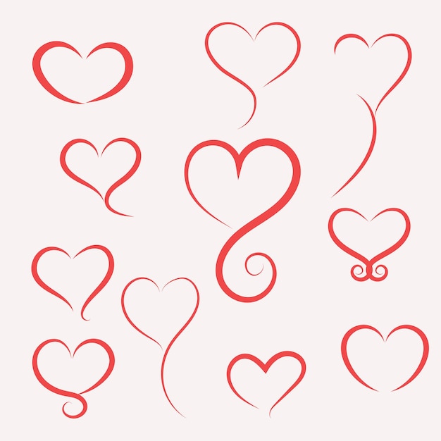 Vecteur coeur saint valentin formes icône illustration